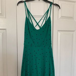 Nine Britton Green with Navy polka dot sundress